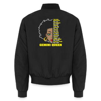 Signe du zodiaque Gémeaux - Bomber unisexe - noir - Dos - AI Model Male 185 light (185cm)