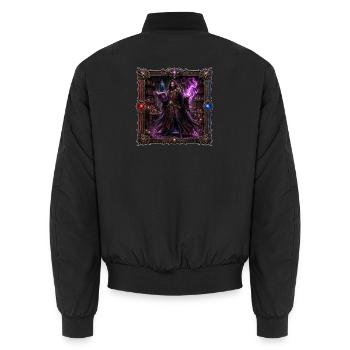 Warlock - Unisex Bomber Jacket - black - Back - AI Model Male 185 light (185cm)