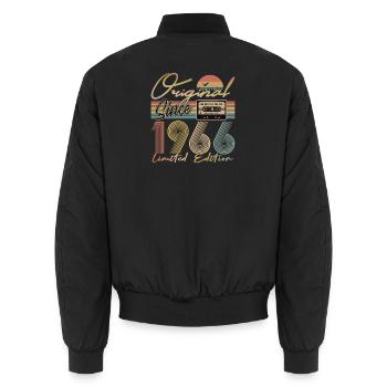 60e anniversaire, 60 ans - Bomber unisexe - noir - Dos - AI Model Male 185 light (185cm)