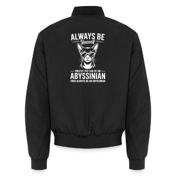 Paroles du chat abyssin cadeau du chat abyssin - Bomber unisexe - noir - Dos - AI Model Male 185 light (185cm)