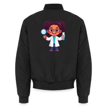 Kawaii Chemist – Art amusant du laboratoire scientifique - Bomber unisexe - noir - Dos - AI Model Male 185 light (185cm)