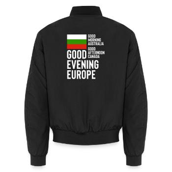 Eurovision Bulgarien - Unisex Bomberjacke - Schwarz - Hinten - AI Model Male 185 light (185cm)