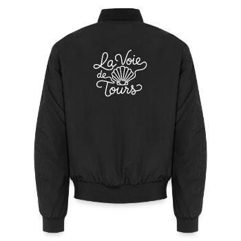 La Voie de Tours – Saint-Jacques Compostelle - Bomber unisexe - noir - Dos - AI Model Male 185 light (185cm)