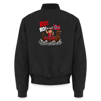 Norwegischer Wikinger Drachenboot - Unisex Bomberjacke - Schwarz - Hinten - AI Model Male 185 light (185cm)