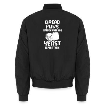 Brot Bäcker Bäckerei Brötchen Backen - Unisex Bomberjacke - Schwarz - Hinten - AI Model Male 185 light (185cm)