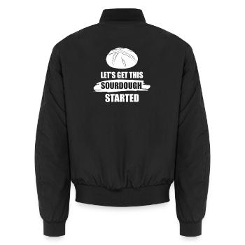 Brot Bäcker Bäckerei Brötchen Backen - Unisex Bomberjacke - Schwarz - Hinten - AI Model Male 185 light (185cm)