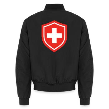 Bouclier de premiers secours Symptôme médical d’urgence médicale - Bomber unisexe - noir - Dos - AI Model Male 185 light (185cm)