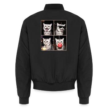 Katzen Exotische Kurzhaar Katze - Unisex Bomberjacke - Schwarz - Hinten - AI Model Male 185 light (185cm)