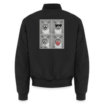 Katzen Europäische Burma Katze - Unisex Bomberjacke - Schwarz - Hinten - AI Model Male 185 light (185cm)