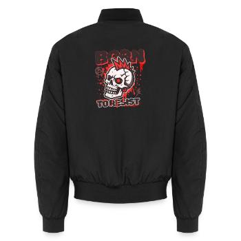 Born To Resist - Unisex Bomber Jacket - black - Back - AI Model Male 185 light (185cm)