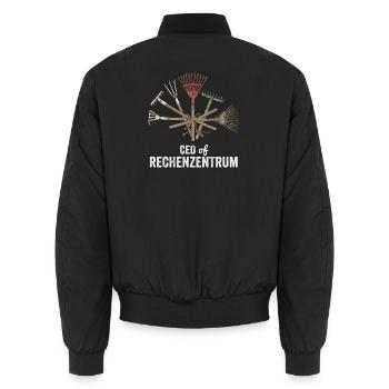 Rechenzentrum Gärtner Gartenarbeit - Unisex Bomberjacke - Schwarz - Hinten - AI Model Male 185 light (185cm)