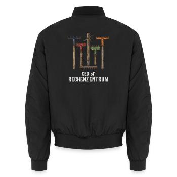 CEO of Rechenzentrum Leiter Programmierer - Unisex Bomberjacke - Schwarz - Hinten - AI Model Male 185 light (185cm)