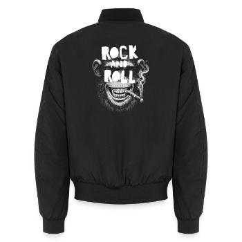 Monkey Rock and Roll Tee - Bomber unisexe - noir - Dos - AI Model Male 185 light (185cm)