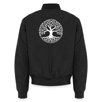 Baum des Lebens Silhouette Kreis - Unisex Bomberjacke - Schwarz - Hinten - AI Model Male 185 light (185cm)
