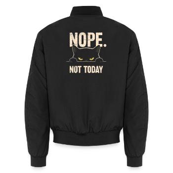 Die Katze sagt: Nein! - Unisex Bomberjacke - Schwarz - Hinten - AI Model Male 185 light (185cm)