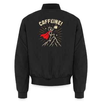 Héros de la caféine - Bomber unisexe - noir - Dos - AI Model Male 185 light (185cm)