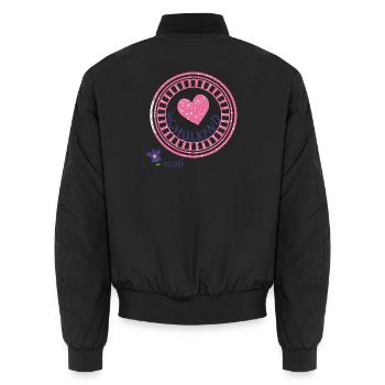 Schulkind Herz  - Unisex Bomberjacke - Schwarz - Hinten - AI Model Male 185 light (185cm)