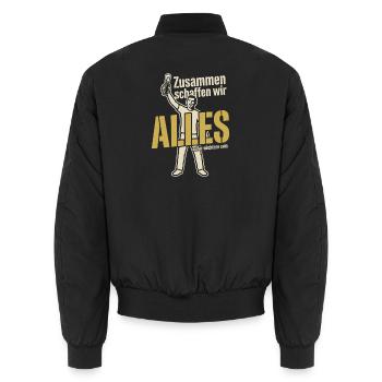 Zusammen alles außer nüchtern - Saufen - Spruch - Unisex Bomberjacke - Schwarz - Hinten - AI Model Male 185 light (185cm)