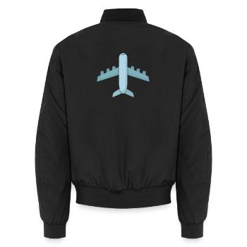 Flugzeug - Unisex Bomberjacke - Schwarz - Hinten - AI Model Male 185 light (185cm)