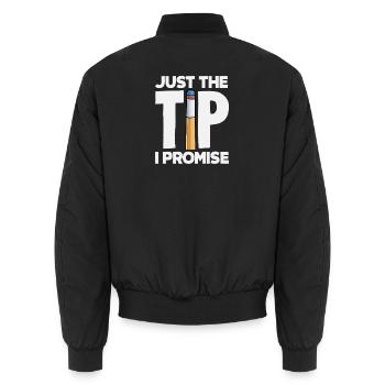 Just The Tip Lustiger Billardspieler Pool Queue - Unisex Bomberjacke - Schwarz - Hinten - AI Model Male 185 light (185cm)