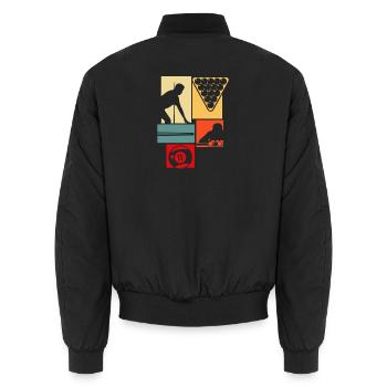 Retro Pop Art Billiards 9 Ball Pool Spieler - Unisex Bomberjacke - Schwarz - Hinten - AI Model Male 185 light (185cm)