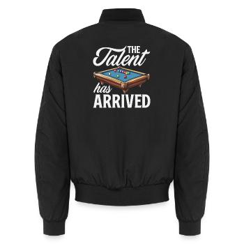Das Talent Ist Da Lustiger Billard Pool Spieler - Unisex Bomberjacke - Schwarz - Hinten - AI Model Male 185 light (185cm)