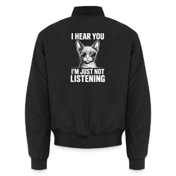 Devon Rex Spruch Katze Lustiges Devon Rex Geschenk - Unisex Bomberjacke - Schwarz - Hinten - AI Model Male 185 light (185cm)