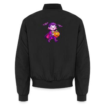 Vampir-Halloween-Süßigkeitenhüter - Unisex Bomberjacke - Schwarz - Hinten - AI Model Male 185 light (185cm)