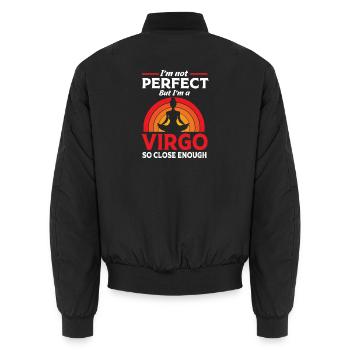 Sternzeichen Jungfrau - Unisex Bomberjacke - Schwarz - Hinten - AI Model Male 185 light (185cm)