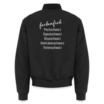 Farbenfrohes Schwarz - Unisex Bomberjacke - Schwarz - Hinten - AI Model Male 185 light (185cm)