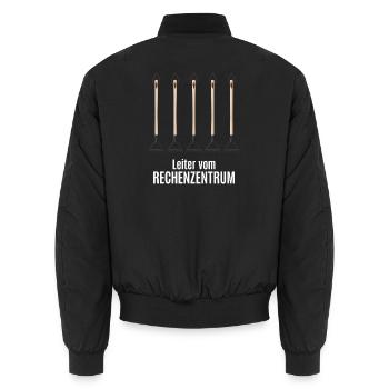 Leiter der Rechenzentrums - Unisex Bomberjacke - Schwarz - Hinten - AI Model Male 185 light (185cm)