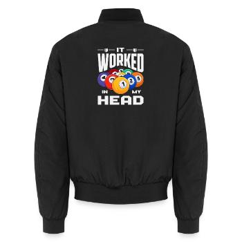 Hat In Meinem Kopf Funktioniert Lustiges Billard - Unisex Bomberjacke - Schwarz - Hinten - AI Model Male 185 light (185cm)