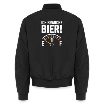 Bier Ich Brauche Bier Mallorca Party Saufen Malle - Unisex Bomberjacke - Schwarz - Hinten - AI Model Male 185 light (185cm)