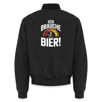 Bier Ich Brauche Bier Mallorca Party Saufen Malle - Unisex Bomberjacke - Schwarz - Hinten - AI Model Male 185 light (185cm)