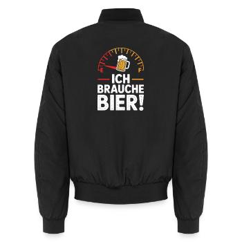 Bier Ich Brauche Bier Mallorca Party Saufen Malle - Unisex Bomberjacke - Schwarz - Hinten - AI Model Male 185 light (185cm)