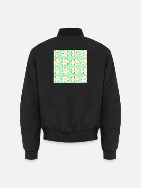 Pastell-Gänseblümchengitter - Unisex Bomberjacke - Schwarz