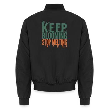 Keep Blooming Stop Melting - Unisex Bomberjacke - Schwarz - Hinten - AI Model Male 185 light (185cm)