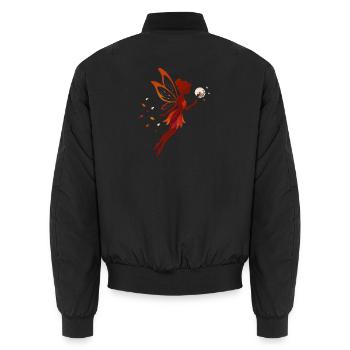 Fee Herbst Herbstfee – Wünsche & Loslassen - Unisex Bomberjacke - Schwarz - Hinten - AI Model Male 185 light (185cm)