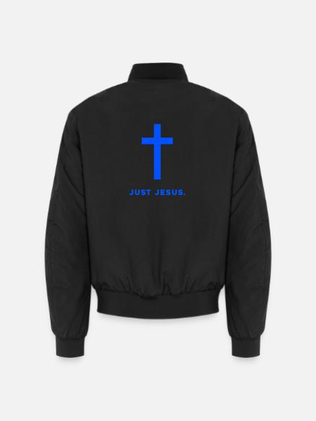 Just Jesus Kreuzdesign - Unisex Bomberjacke - Schwarz