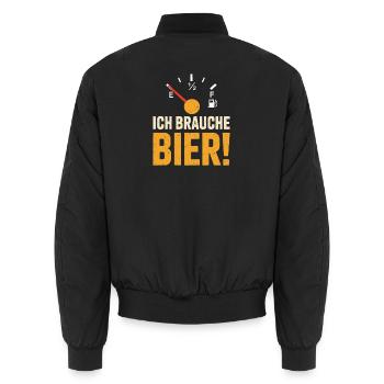 Bier Ich Brauche Bier Mallorca Party Saufen Malle - Unisex Bomberjacke - Schwarz - Hinten - AI Model Male 185 light (185cm)