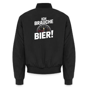 Bier Ich Brauche Bier Mallorca Party Saufen Malle - Unisex Bomberjacke - Schwarz - Hinten - AI Model Male 185 light (185cm)
