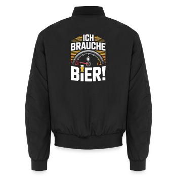 Bier Ich Brauche Bier Mallorca Party Saufen Malle - Unisex Bomberjacke - Schwarz - Hinten - AI Model Male 185 light (185cm)
