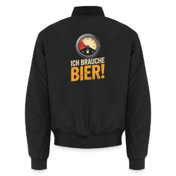 Bier Ich Brauche Bier Mallorca Party Saufen Malle - Unisex Bomberjacke - Schwarz - Hinten - AI Model Male 185 light (185cm)