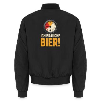 Bier Ich Brauche Bier Mallorca Party Saufen Malle - Unisex Bomberjacke - Schwarz - Hinten - AI Model Male 185 light (185cm)