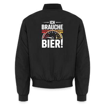 Bier Ich Brauche Bier Mallorca Party Saufen Malle - Unisex Bomberjacke - Schwarz - Hinten - AI Model Male 185 light (185cm)