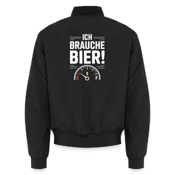 Bier Ich Brauche Bier Mallorca Party Saufen Malle - Unisex Bomberjacke - Schwarz - Hinten - AI Model Male 185 light (185cm)