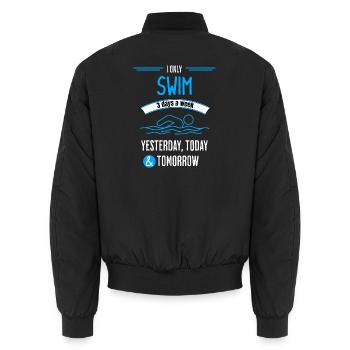 Schwimmclub-Routine - Unisex Bomberjacke - Schwarz - Hinten - AI Model Male 185 light (185cm)