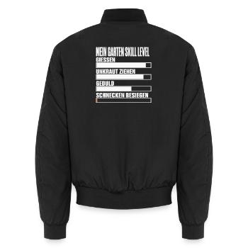 Mein Garten Skill Level Gärtner Gärtnerin Herren - Unisex Bomberjacke - Schwarz - Hinten - AI Model Male 185 light (185cm)