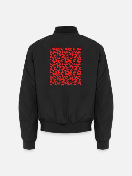 Rotes Kurvenmuster - Unisex Bomberjacke - Schwarz