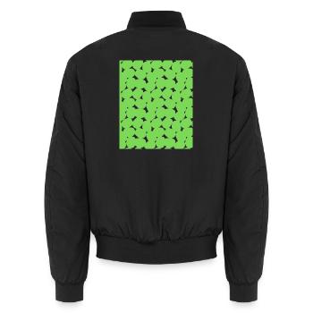 Limettenblatt Muster - Unisex Bomberjacke - Schwarz - Hinten - AI Model Male 185 light (185cm)